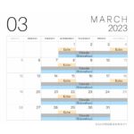 〈3月〉各院営業日